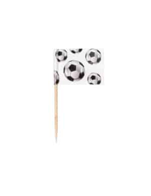 Fussball-Fähnchen 24 Stück schwarz-weiss 7cm