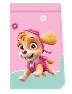 4 Paw Patrol Papiertüten 22 x 13 cm rosa