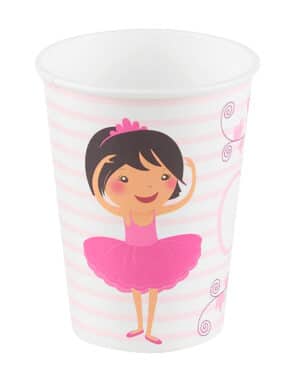 6 Pappbecher mit Ballerina-Motiv 25cl