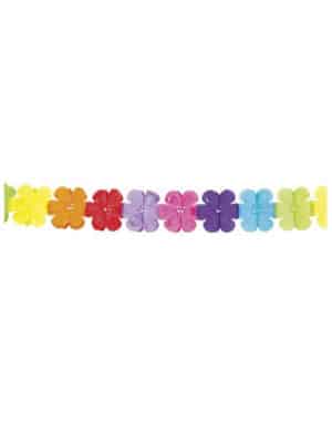 70er Hippie Blumen Girlande Flower Power bunt 4m