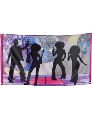 70er-Jahre Disco-Banner Party-Deko bunt 90x150cm