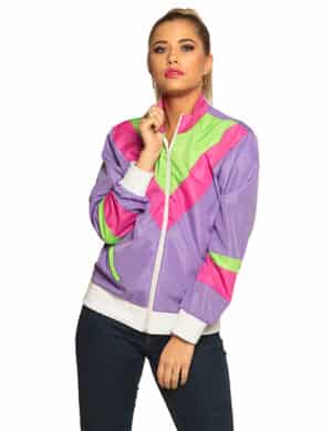 80er Jahre Bad Taste-Joggingjacke für Damen bunt