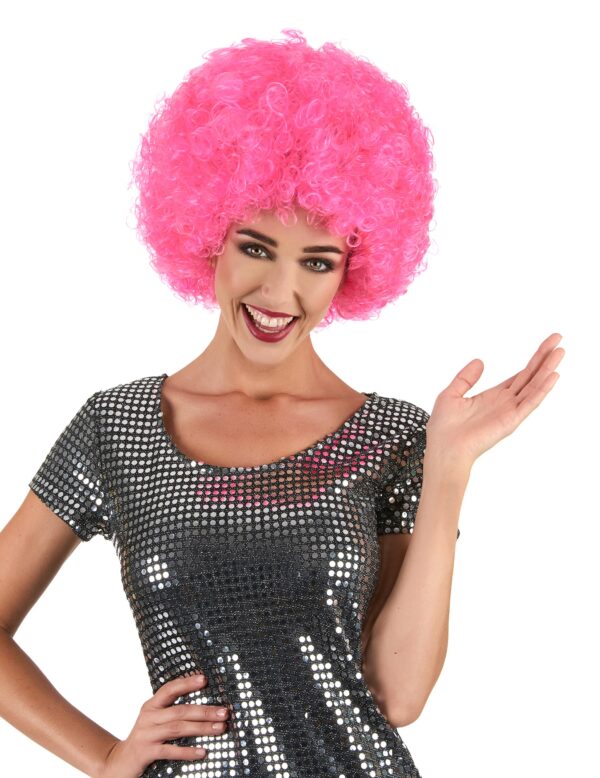 Afro-Perücke Karneval pink