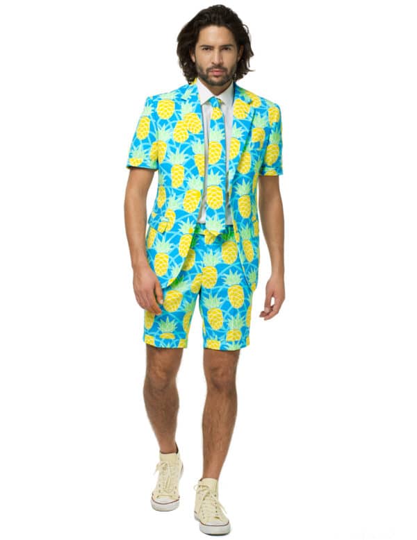 Ananas-Sommeranzug für Herren von Opposuits gelb-blau-weiss