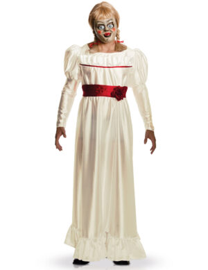 Annabelle Horrorpuppe Halloween-Damenkostüm weiss-rot