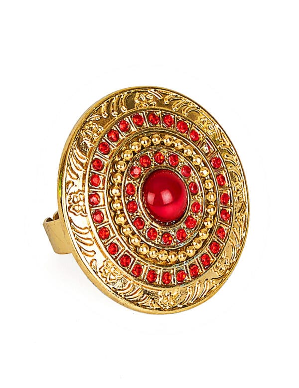 Antike Ring Römerin rot-gold