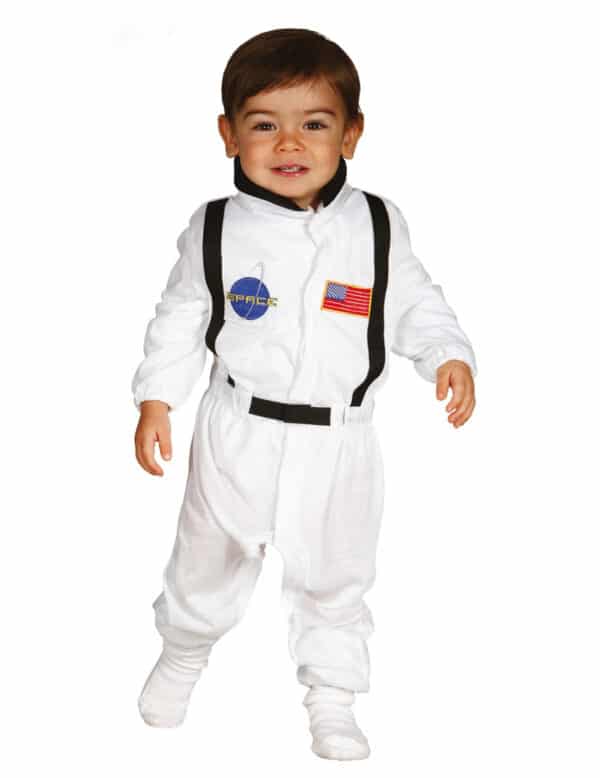 Astronaut-Kostüm für Kinder Kinder-Karneval-Kostüm weiss-schwarz