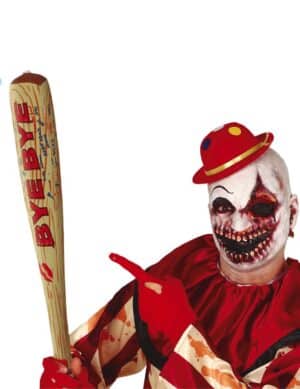 Aufblasbarer Baseballschläger für Erwachsene Psychoclown-Accessoire braun-rot 75 cm