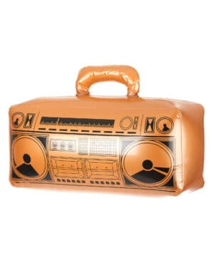 Aufblasbares Radio Ghettoblaster orange-schwarz