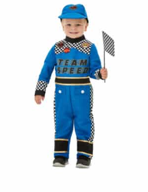 Baby-Rennfahrer Karneval-Kostüm blau-schwarz-weiss