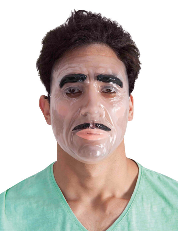 Bärtiger Mann Maske transparent-schwarz