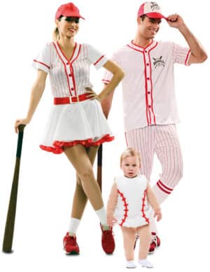 Baseball-Familie Gruppenkostüm weiss-rot