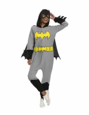 Batgirl-Damenkostüm mit Maske grau-schwarz-gelb