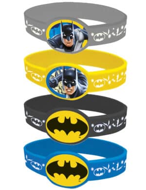 Batman-Armbänder Lizenzartikel 4 Stück bunt