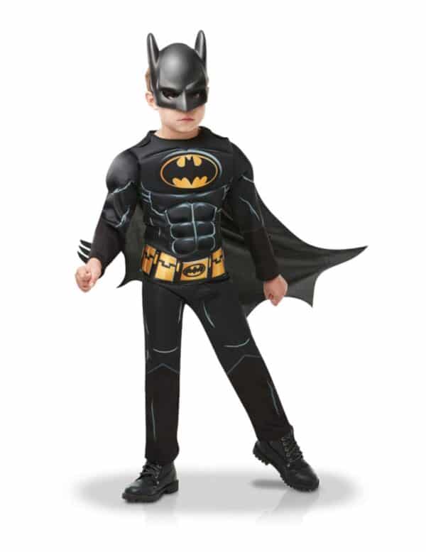 Batman-Kostüm für Jungen mit Maske Deluxe Faschingskostüm schwarz-gelb