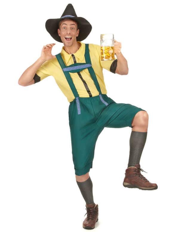 Bayer Lederhosen-Kostüm grün-gelb