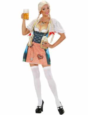 Bayern-Damenschürze mit Dirndl-Motiv bunt