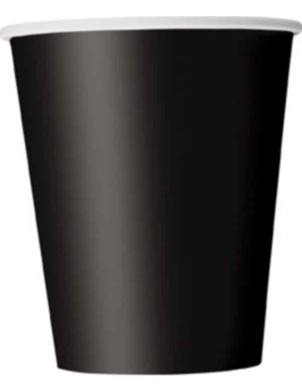 Becher Set Partybecher 8 Stück schwarz 210ml