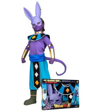 Beerus-Kostüm für Kinder Dragon Ball im Geschenkkoffer lila-lau-gold