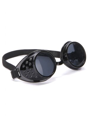 Bikerbrille Fliegerbrille Steampunk-Accessoire schwarz