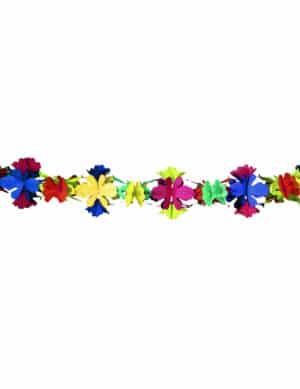 Blumen Papier Girlande bunt 4m