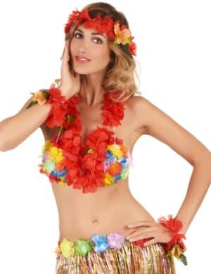 Blumen-Set Hawaii 3-teilig rot