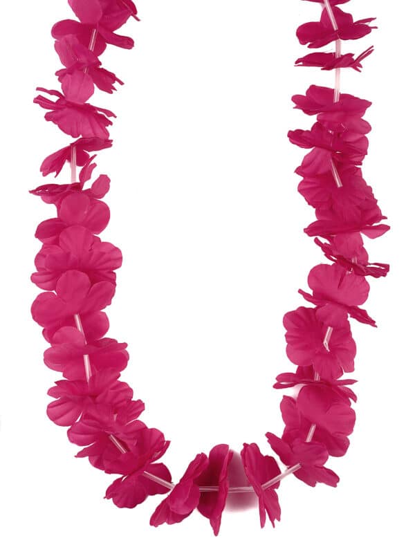 Blumenkette Hawaii für Erwachsene pink