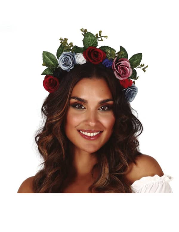 Blumenkrone für Damen Faschings-Accessoire bunt