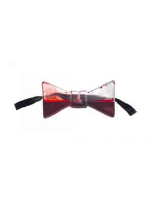 Blut befüllte Fliege Halloween-Accessoire transparent-rot-schwarz