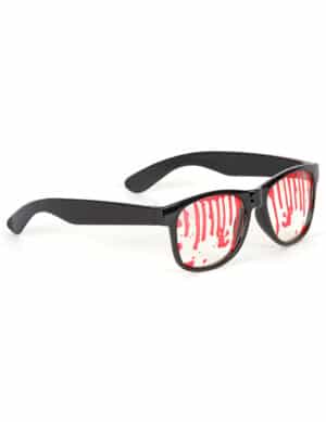 Blutige Horror-Brille Halloween Party-Gadget schwarz-rot