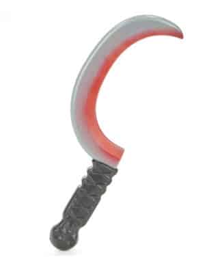 Blutige Sichel Halloween-Waffe grau-schwarz-rot 36cm