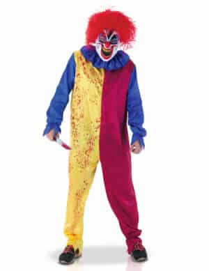 Blutrünstiger Psychoclown Halloween Kostüm für Herren bunt