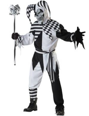 Böser Clown Harlekin Halloween Kostüm schwarz-weiss