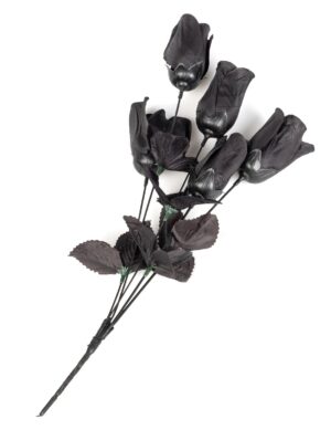 Gothic Blumenstrauss Halloween-Rosen-Bouquet schwarz 28cm