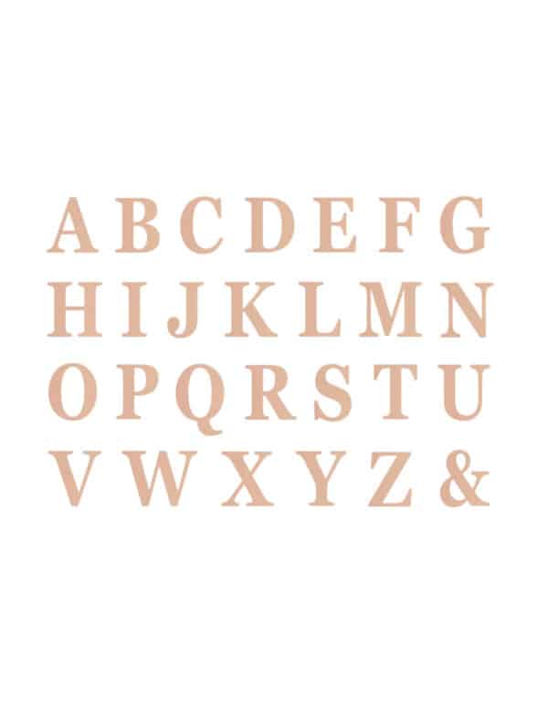 Buchstaben-Set selbstklebend Raumdekoration 48 Stück rosegold 13