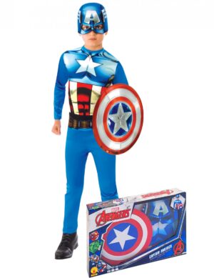 Captain America-Kinderkostüm blau-weiss-rot