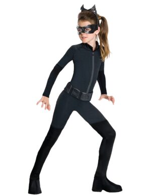 Catwoman-Kostüm für Kinder Fasching schwarz