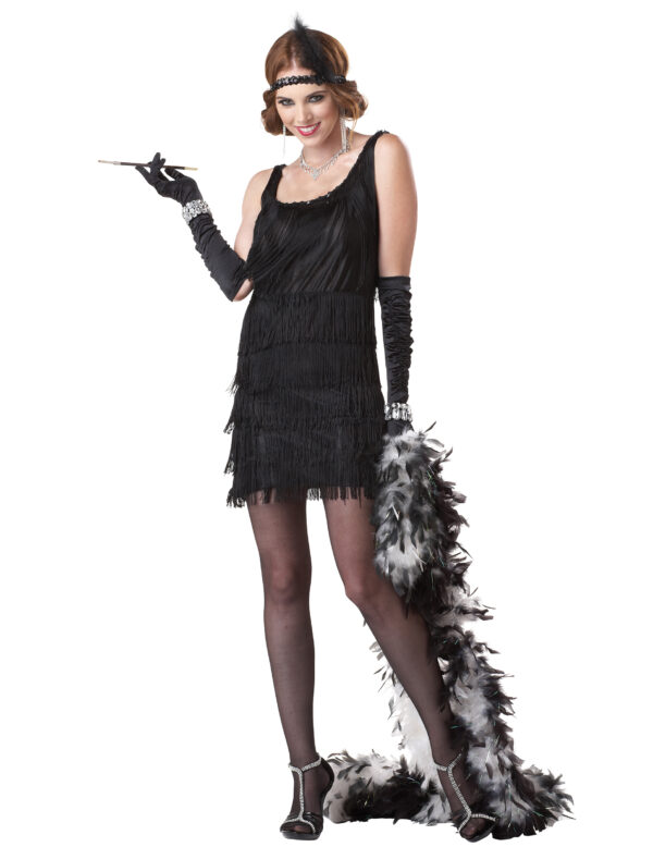 Charleston Flapper-Damenkostüm Plus Size schwarz