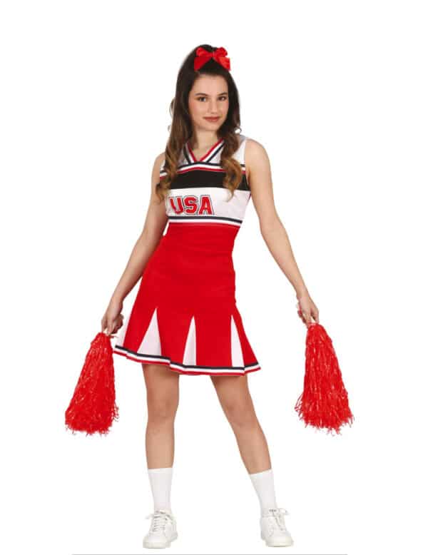 Cheerleader Kostüm rot für Damen