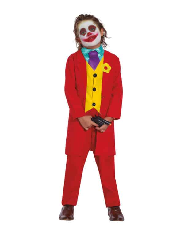 Clown-Anzug für Jungen Arthur-Filmkostüm Halloween-Kostüm rot-gelb