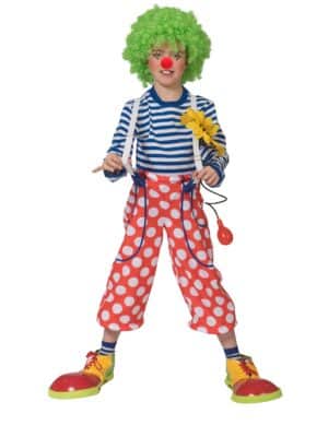 Clown-Hose für Kinder mit Hosenträgern Faschingskostüm rot-weiss