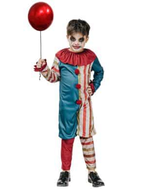 Clown-Kostüm für Kinder Halloween blau-rot