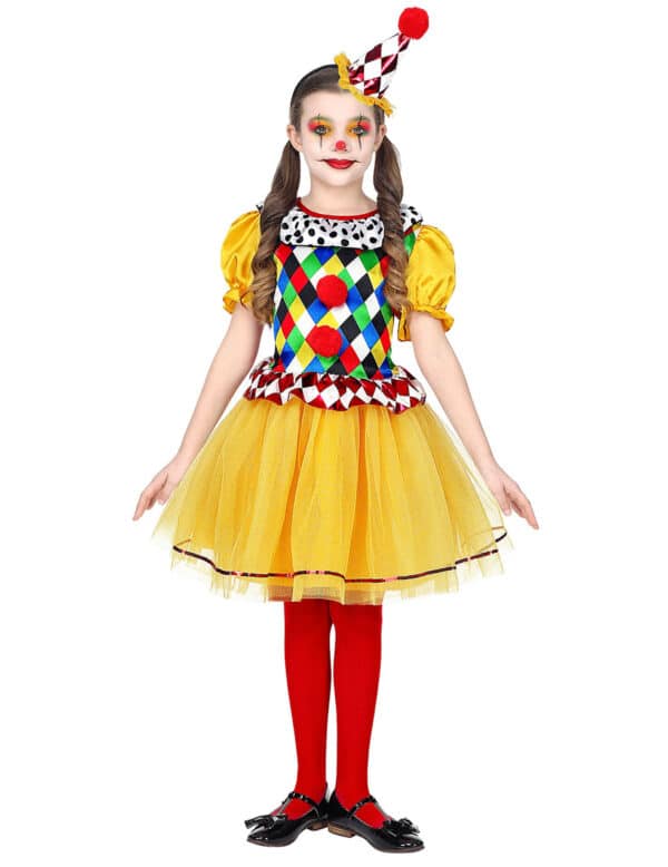 Clown-Kostüm für Mädchen bunt