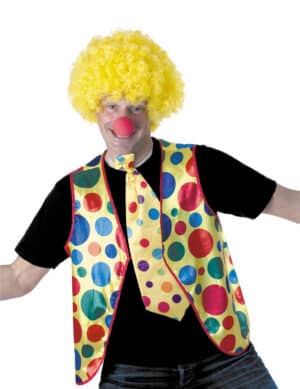 Clown-Weste für Erwachsene gelb-bunt