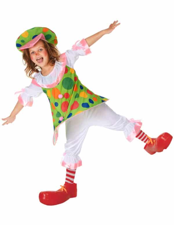 Clownkostüm für Kinder grün-bunt