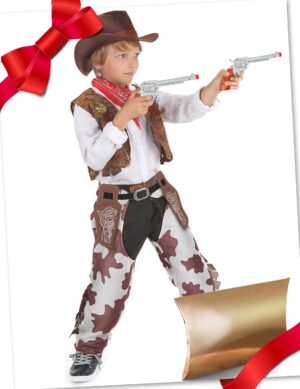 Cowboy-Geschenkbox für Kinder 4-teilig bunt