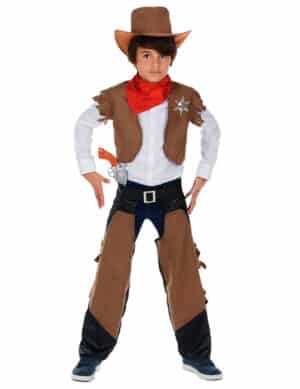 Cowboy Kinder-Kostüm braun-schwarz