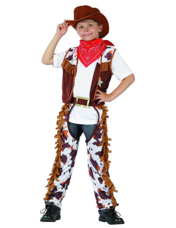 Cowboy-Kinderkostüm Wilder Westen braun-weiss