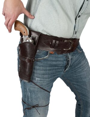 Cowboy Pistolengürtel Duell mit Holster antikbraun 110cm