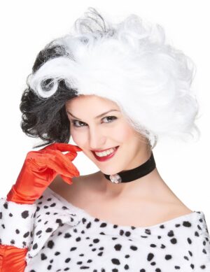 Cruella Damen-Perücke schwarz-weiss